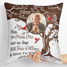 Memorial Hug This Pillow & Know I'm Here -Personalized Photo Pillow - Gifts Pillow Gift For Memorial