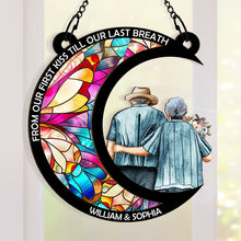 I Want To Grow Old With You - Customized Personalized Window Suncatcher Ornament - Gift For Couple Husband Wife