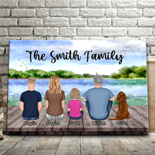 Lake View Family Gift Personalized Custom Framed Canvas Wall Art