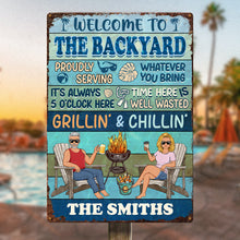 Summer Poolside Swimming Poolside Backyard Themed Metal Sign Decoration