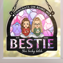 Congrats On Being My Bestie - Personalized Window Suncatcher Ornament - Gift For Besties, BFF