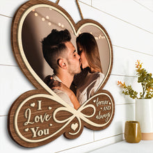 Heart Shaped Custom Photo Door Hanger - Personalized Door Signs - Gift For Couple, Husband Wife