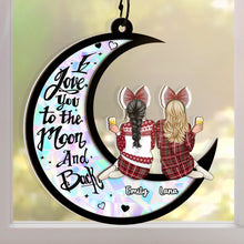 I Love You To The Moon - Personalized Acrylic Window Suncatcher Ornament - Gift For BFF, Sisters