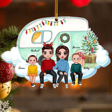 Personalized Acrylic Ornament Family Couple On Christmas Truck Gift For Family, Couple