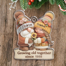 Winter Couple Gnome - Personalized Acrylic Ornament - Christmas Gift For Family Member, Couples, Anniversary