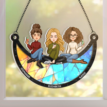 Bestie Moon - Customized Personalized Window Suncatcher Ornament - Christmas Gift For Bestie Best Friend Sister