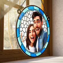 Custom Photo Cartoon Image - Personalized Acrylic Window Suncatcher Ornament - Gift For Pet Lovers