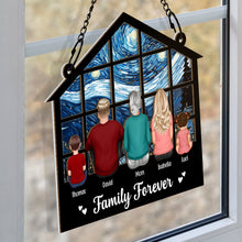 Family Forever - Personalized Window Suncatcher Ornament - Special Gift For Family Mom Dad Baby Kids