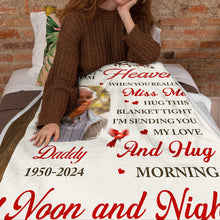 Custom Photo Memorial A Hug From Heaven - Personalized Photo Blanket - Christmas Gift For Family