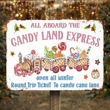 Candy Land Express - Christmas themed decoration - Christmas Gift Metal Sign