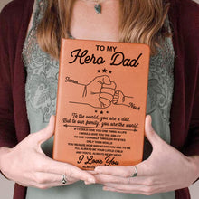 To My Hero Dad - Personalized Leather Journal - Father's Day Gift For Dad, Grandpa