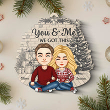 You & Me - Customized Personalized Wooden Cutout Ornament - Christmas Gift For Couple Husband Wife