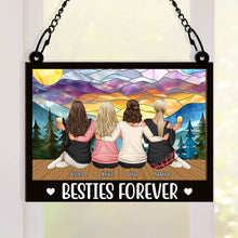 Besties Forever - Personalized Acrylic Window Suncatcher Ornament - Gift For Besties, Sisters