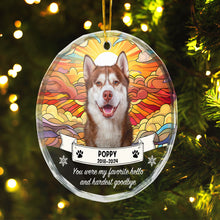 Custom Photo You Were My Favorite Hello And Hardest Goodbye - Customized Personalized Glass Ornament - Memorial Gift For Pet Loss