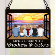 Brothers & Sisters - Personalized Acrylic Window Suncatcher Ornament - Gift For Family