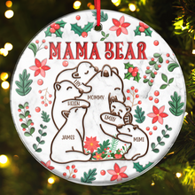 Christmas Mama Bear - Personalized Acrylic Ornament - Christmas Gifts For Mom, Grandma, Family