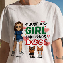 Personalized Custom T Shirt - Just A Girl Who Loves Dogs