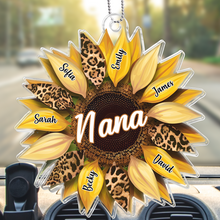 Sunflower Custom Family Name - Customized Personalized Acrylics Car Ornament - Gift For Family Members, For Kids