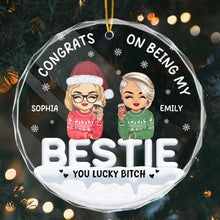 Lucky You - Personalized Glass Ornament - Christmas Gift For Besties, Sistas, Sisters