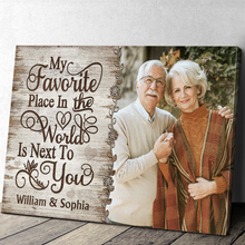 My Favorite Place Is Next To You -Upload Image Personalized Customized Canvas - Gifts For Couples, Husband Wife