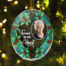 Forever In My Heart - Customized Personalized Glass Ornament - Memorial Gift For Loss