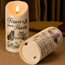 Forever In Our Hearts Candle LED - Personalized Candle LED Light - Sympathy Gift For Memorial