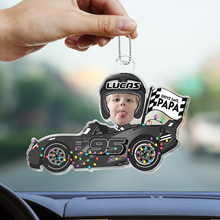 Drive Safe Daddy Custom Face - Customized Personalized Acrylics Car Ornament - Gift For Family Members, For Kids