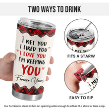 I'm Keeping You Forever Yours - Personalized Custom 20oz Tumbler - Gift For Couple Husband Wife