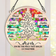 Mom Holds Us Together - Personalized Acrylic Window Suncatcher Ornament - Christmas Gift For Family