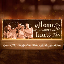 Custom Photo Family Where Life Begins - Personalized Acrylic LED Night Light - Gift For Family