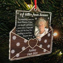 A Letter From Heaven - Personalized Custom Acrylic Ornament - Memorial Gift For Loss