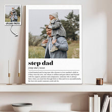 Custom Photo Step Dad Meaning - Customized Personalized Canvas - Best Gift For Step Dad Father's Day Gift Ideas