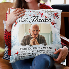 A Hug From Heaven - Personalized Photo Pillow - Christmas Gift For Memorial