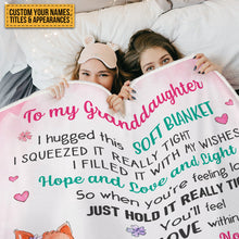 Personalized Custom Fleece Blanket Granddaughter Hug This Blanket Gift For Granddaughter, Grandson