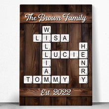 Crossword Custom Family Name - Personalized Customized Canvas - Gift For Family Members