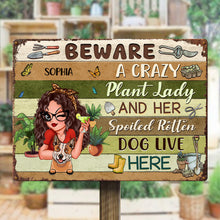 Plant Lady & Her Spoiled Rotten Dogs - Personalized Classic Metal Signs - Gift For Dog Lovers