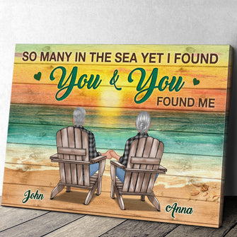 I Found You & You Found Me Gift For Him Her Personalized Custom Framed Canvas Wall Art