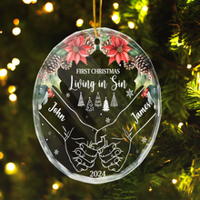 First Christmas - Customized Personalized Glass Ornament - Christmas Gift For Couple Husband Wife