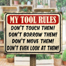 Tool Rules Metal Sign Home Decoration Tool Room Warning Sign