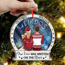 Our Love Was Written On The Stars - Customized Personalized Acrylic Wooden Ornament - Gift For Couple Husband Wife