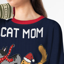Cat Dad/Mom Winter Cat Sweater Shirt - Ugly Sweater - Gifts For Cat Lovers Personalized Custom Ugly Sweater