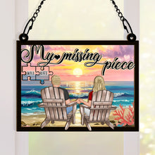 You Are My Missing Piece - Personalized Acrylic Window Suncatcher Ornament - Gift For Couple Husband Wife