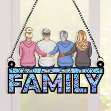 Family Sitting Together Personalized Custom Window Suncatcher Ornament Family Gift