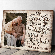 Custom Photo My Favorite Place In The World - Personalize Custom Canvas - Gift For Couple