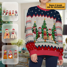 Winter Christmas Puppies - Ugly Sweater - Gifts For Dog Lovers, Dog Mom Personalized Custom Ugly Sweater