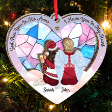 God Has You In His Arms - Customized Personalized Acrylic Wooden Ornament - Christmas Gift For Couple Husband Wife