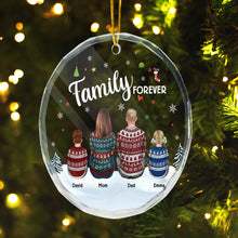 Snowy Family Forever - Personalized Glass Ornament - Christmas Gift For Family