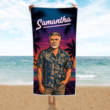 Custom Photo Sunset Pop - Personalized Customized Beach Towel - Gift For Family Members, Best Friends