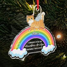 I Crossed Over Rainbow Bridge - Personalized Customized Ornament - Memorial Gifts For Cat Lovers