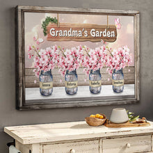 Grandma's Garden Of Cherry Blossom Pot - Personalized Customized Canvas - Mother's Day Gifts For Mom, Wife, Her